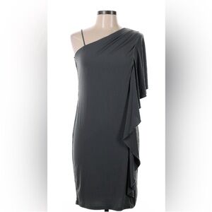 Valerie Bertinelli Black One Shoulder Cocktail Dress Ruffle Size 8